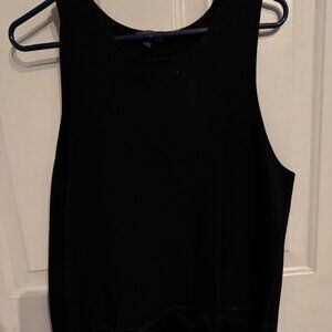 Black Sleeveless Knit Top w/Fringe Bottom